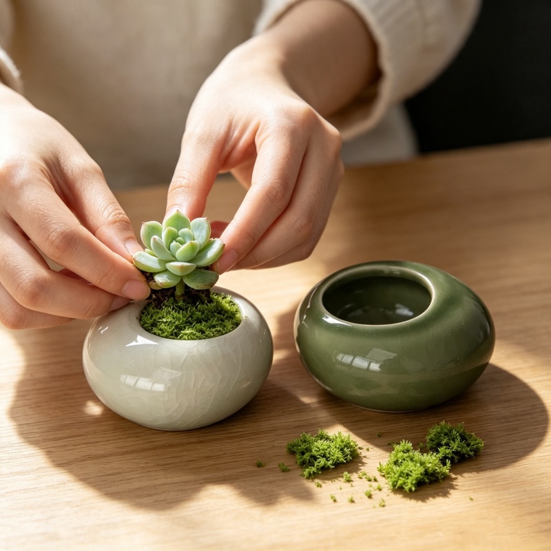 Mini Ice Crack Glazed Plant Po - đánh giá và giá Aloe Vera Pot